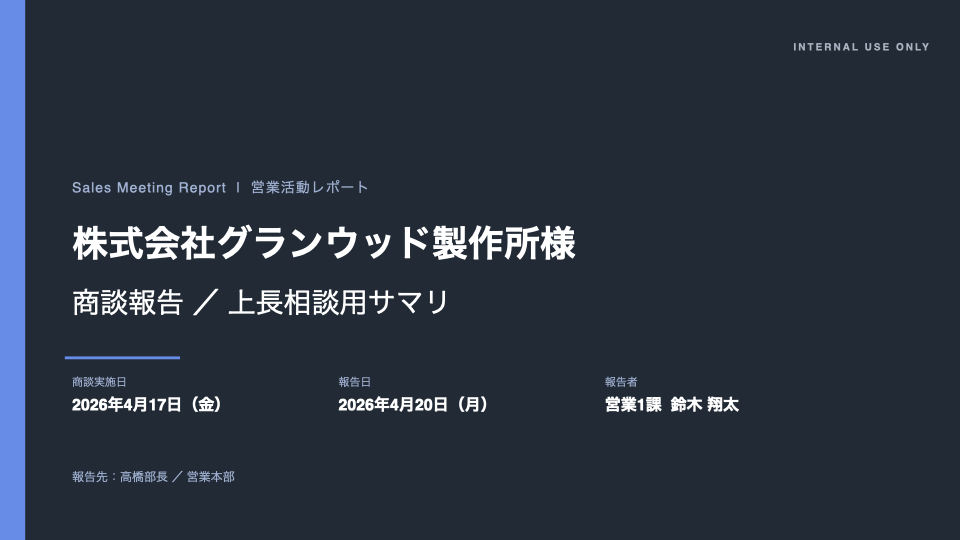 社内説明資料 スライド 1 / 3